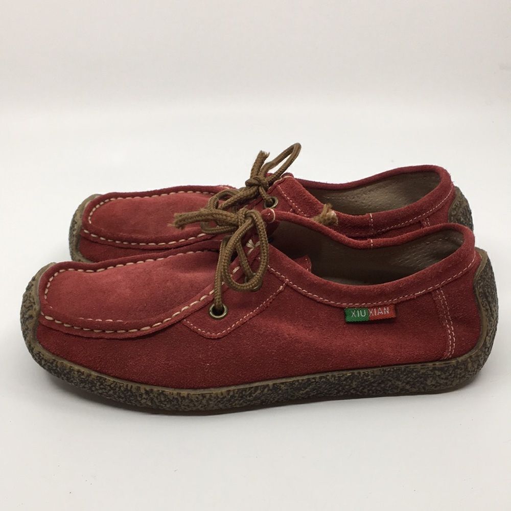 Xiu Xian Women Casual Lace-up Suede Flat Sneaker Shoes 015-240 Size 7 - Picture 5 of 16